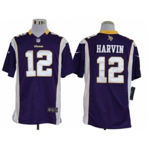 nike nfl jerseys minnesota vikings #12 harvin purple Game Jersey