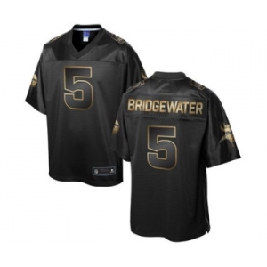 nike nfl jerseys minnesota vikings #5 bridgewater black gold collection[game][bridgewater]