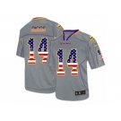 Men's Nike Minnesota Vikings #14 Stefon Diggs Elite Grey USA Flag Fashion NFL Jersey