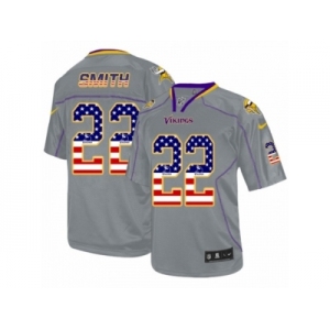 Men's Nike Minnesota Vikings #22 Harrison Smith Elite Grey USA Flag Fashion NFL Jersey