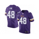 Men's Nike Minnesota Vikings #48 Zach Line Elite Purple Team Color NFL Jersey