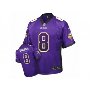Men's Nike Minnesota Vikings #8 Sam Bradford Elite Purple Drift Fashion NFL Jersey