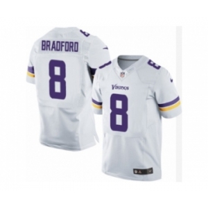 Men's Nike Minnesota Vikings #8 Sam Bradford Elite White NFL Jersey