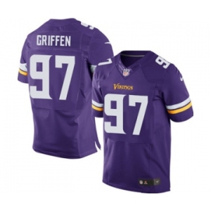 Men's Nike Minnesota Vikings #97 Everson Griffen Elite Purple Team Color NFL Jersey