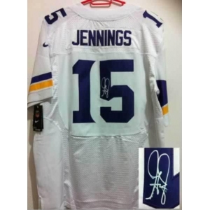 nike nfl jerseys minnesota vikings #15 jennings white[Elite signature]