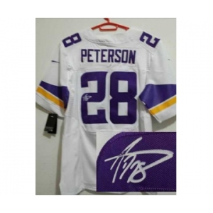 nike nfl jerseys minnesota vikings #28 peterson white[new Elite signature]