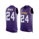 Men Nike Minnesota Vikings #24 Tramaine Brock Limited Purple Player Name & Number Tank Top NFL Jersey