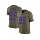 Men Nike Minnesota Vikings #95 Datone Jones Limited Olive 2017 Salute to Service NFL Jersey