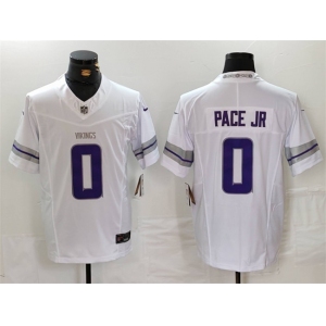Men's Minnesota Vikings #0 Ivan Pace Jr White Alternate Vapor FUSE Limited Stitched Jersey