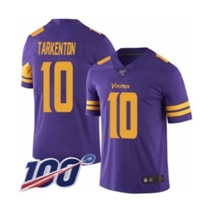 Men's Minnesota Vikings #10 Fran Tarkenton Limited Purple Rush Vapor Untouchable 100th Season Football Jersey