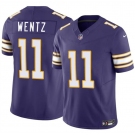Men's Minnesota Vikings #11 Carson Wentz Purple 2025 F.U.S.E. Throwback Vapor Untouchable Limited Football Stitched Jersey