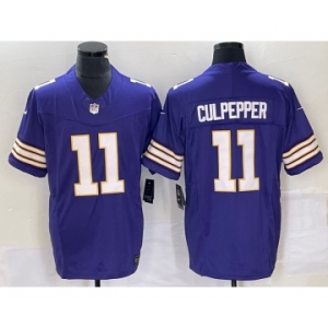 Men's Minnesota Vikings #11 Daunte Culpepper Purple 2023 FUSE Vapor Limited Throwback Stitched Jersey
