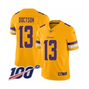 Men's Minnesota Vikings #13 Josh Doctson Limited Gold Inverted Legend 100th Season Football Jersey
