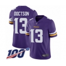 Men's Minnesota Vikings #13 Josh Doctson Purple Team Color Vapor Untouchable Limited Player 100th Season Football Jersey