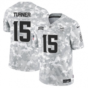 Men's Minnesota Vikings #15 Dallas Turner 2024 F.U.S.E Arctic Camo Salute To Service Limited Stitched Football Jersey