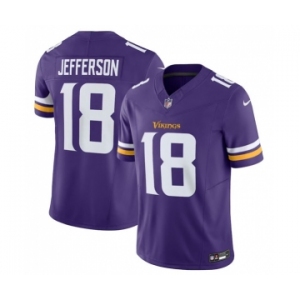 Men's Minnesota Vikings #18 Justin Jefferson Purple 2023 F.U.S.E. Vapor Untouchable Stitched Jersey