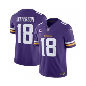 Men's Minnesota Vikings #18 Justin Jefferson Purple 2023 F.U.S.E. With 1-Star C Patch Vapor Untouchable Limited Football Stitched Jersey