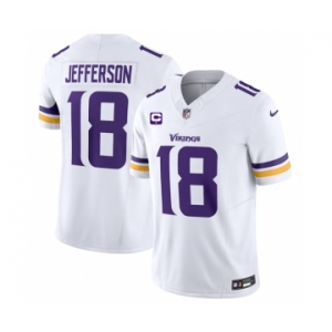 Men's Minnesota Vikings #18 Justin Jefferson White 2023 F.U.S.E. With 1-Star C Patch Vapor Untouchable Limited Football Stitched Jersey