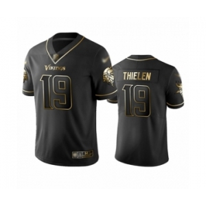 Men's Minnesota Vikings #19 Adam Thielen Limited Black Golden Edition Football Jersey