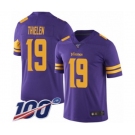 Men's Minnesota Vikings #19 Adam Thielen Limited Purple Rush Vapor Untouchable 100th Season Football Jersey