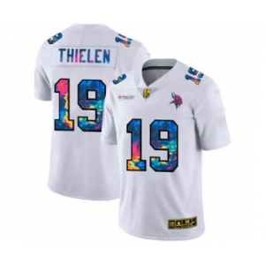Men's Minnesota Vikings #19 Adam Thielen White Multi-Color 2020 Football Crucial Catch Limited Football Jersey