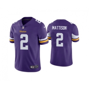 Men's Minnesota Vikings #2 Alexander Mattison Purple Vapor Untouchable Limited Stitched Jersey