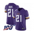 Men's Minnesota Vikings #21 Mike Hughes Purple Team Color Vapor Untouchable Limited Player 100th Season Football Jersey