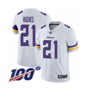 Men's Minnesota Vikings #21 Mike Hughes White Vapor Untouchable Limited Player 100th Season Football Jersey
