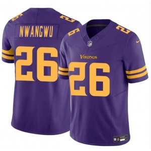 Men's Minnesota Vikings #26 Kene Nwangwu Purple 2023 F.U.S.E. Color Rush Untouchable Limited Stitched Jersey