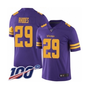 Men's Minnesota Vikings #29 Xavier Rhodes Limited Purple Rush Vapor Untouchable 100th Season Football Jersey