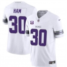 Men's Minnesota Vikings #30 C.J. Ham White 2024 F.U.S.E. With 4-Star C Patch Winter Warrior Limited Stitched Jersey