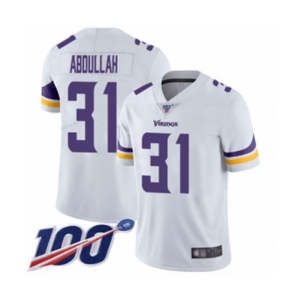 Men's Minnesota Vikings #31 Ameer Abdullah White Vapor Untouchable Limited Player 100th Season Football Jersey