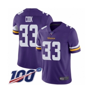 Men's Minnesota Vikings #33 Dalvin Cook Purple Team Color Vapor Untouchable Limited Player 100th Season Football Jersey
