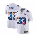 Men's Minnesota Vikings #33 Dalvin Cook White Multi-Color 2020 Football Crucial Catch Limited Football Jersey