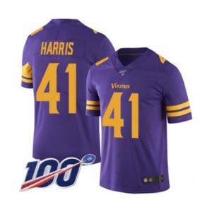 Men's Minnesota Vikings #41 Anthony Harris Limited Purple Rush Vapor Untouchable 100th Season Football Jersey