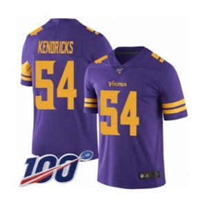Men's Minnesota Vikings #54 Eric Kendricks Limited Purple Rush Vapor Untouchable 100th Season Football Jersey