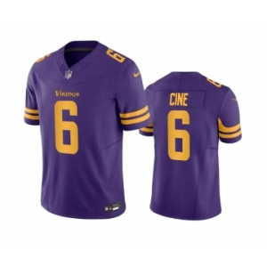 Men's Minnesota Vikings #6 Lewis Cine Purple 2023 F.U.S.E. Color Rush Stitched Jersey