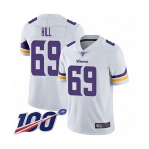 Men's Minnesota Vikings #69 Rashod Hill White Vapor Untouchable Limited Player 100th Season Football Jersey