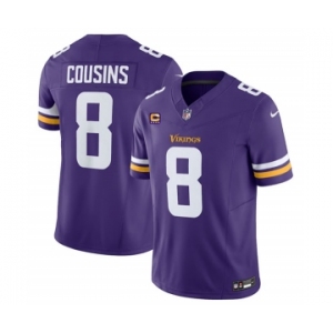 Men's Minnesota Vikings #8 Kirk Cousins Purple 2023 F.U.S.E. With 4-Star C Patch Vapor Untouchable Limited Football Stitched Jersey