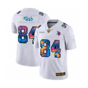 Men's Minnesota Vikings #84 Randy Moss White Multi-Color 2020 Football Crucial Catch Limited Football Jersey