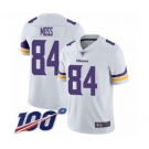 Men's Minnesota Vikings #84 Randy Moss White Vapor Untouchable Limited Player 100th Season Football Jersey