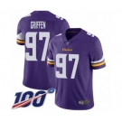 Men's Minnesota Vikings #97 Everson Griffen Purple Team Color Vapor Untouchable Limited Player 100th Season Football Jersey