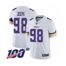 Men's Minnesota Vikings #98 Linval Joseph White Vapor Untouchable Limited Player 100th Season Football Jersey
