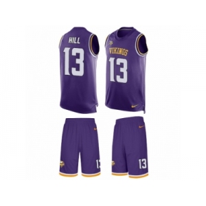 Men's Nike Minnesota Vikings #13 Shaun Hill Limited Purple Tank Top Suit NFL Jersey