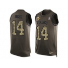 Men's Nike Minnesota Vikings #14 Stefon Diggs Limited Green Salute to Service Tank Top NFL Jersey