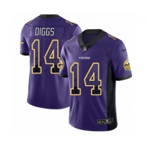 Men's Nike Minnesota Vikings #14 Stefon Diggs Limited Purple Rush Drift Fashion NFL Jersey