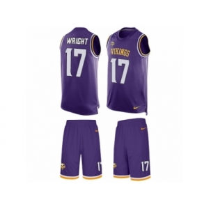 Men's Nike Minnesota Vikings #17 Jarius Wright Limited Purple Tank Top Suit NFL Jersey