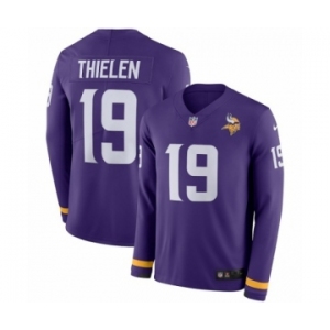 Men's Nike Minnesota Vikings #19 Adam Thielen Limited Purple Therma Long Sleeve NFL Jersey