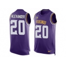 Men's Nike Minnesota Vikings #20 Mackensie Alexander Limited Purple Player Name & Number Tank Top NFL Jersey