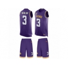 Men's Nike Minnesota Vikings #3 Blair Walsh Limited Purple Tank Top Suit NFL Jersey